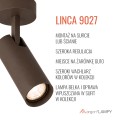Lampa, kinkiet reflektor sufitowy GU10 długa tubka brązowy LINCA 9027 ARGON