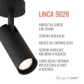 Kinkiet, lampa reflektor sufitowy GU10 długa tubka czarny LINCA 9028 ARGON