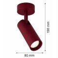 Lampa, kinkiet reflektor sufitowy GU10 długa tubka bordo barolo LINCA 9026 ARGON