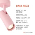 Kinkiet, lampa reflektor sufitowy GU10 długa tubka różowy baby pink LINCA 9023 ARGON