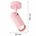 Kinkiet, lampa reflektor sufitowy GU10 długa tubka różowy baby pink LINCA 9023 ARGON
