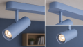 Lampa sufitowa, kinkiet belka 3 reflektory 3 wysokości regulacja GU10 błękitny baby LINCA 6370 ARGON