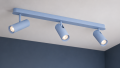 Lampa sufitowa, kinkiet belka 3 reflektory 3 wysokości regulacja GU10 błękitny baby LINCA 6370 ARGON