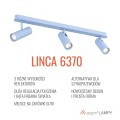 Lampa sufitowa, kinkiet belka 3 reflektory 3 wysokości regulacja GU10 błękitny baby LINCA 6370 ARGON