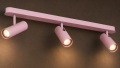 Kinkiet, lampa belka 3 reflektory 3 wysokości regulacja GU10 różowy baby LINCA 6369 ARGON