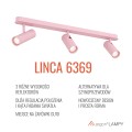 Kinkiet, lampa belka 3 reflektory 3 wysokości regulacja GU10 różowy baby LINCA 6369 ARGON