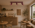 Kinkiet, lampa belka 3 reflektory 3 wysokości regulacja GU10 barolo bordo LINCA 6372 ARGON