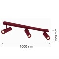 Kinkiet, lampa belka 3 reflektory 3 wysokości regulacja GU10 barolo bordo LINCA 6372 ARGON