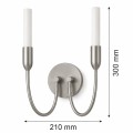 Lampa ścienna 2XG9 kinkiet dwupłomienny świecznik nikiel AUGUSTINE 7306 ARGON