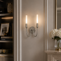 Lampa ścienna 2XG9 kinkiet dwupłomienny świecznik nikiel AUGUSTINE 7306 ARGON