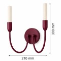 Kinkiet dwupłomienny świecznik bordo barolo AUGUSTINE 7304 ARGON