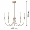 Lampa wisząca żyrandol świecznik 5 G9 taupe AUGUSTINE 2199 ARGON
