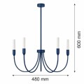Lampa wisząca żyrandol świecznik 5XG9 granat AUGUSTINE 2204 ARGON