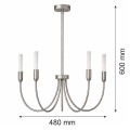 Lampa wisząca żyrandol świecznik 5 G9 nikiel AUGUSTINE 2205 ARGON