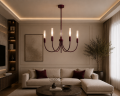 Lampa wisząca żyrandol świecznik 5 G9 bordo barolo AUGUSTINE 2203 ARGON