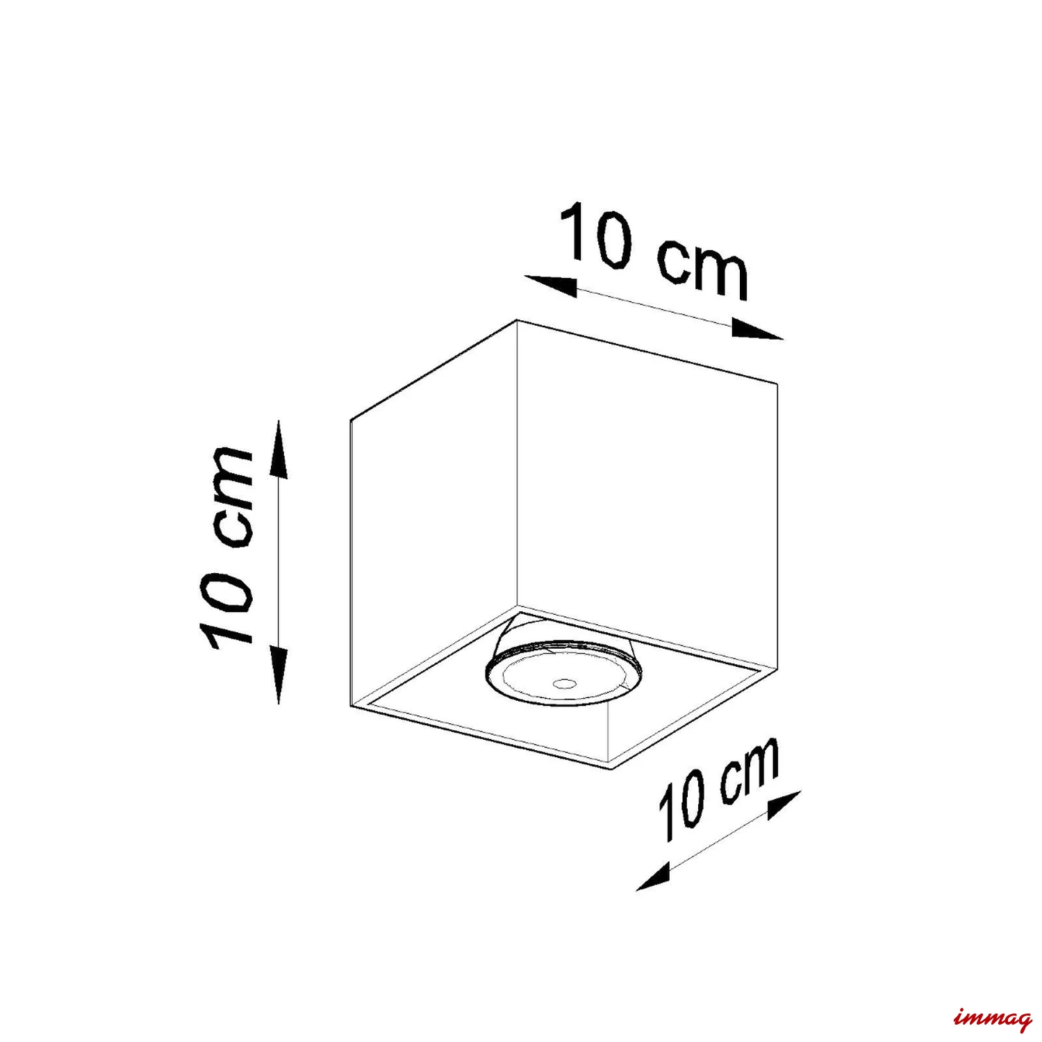 Lampa sufitowa QUAD 1 biała plafon SL.0027 SOLLUX LIGHTING - wymiary