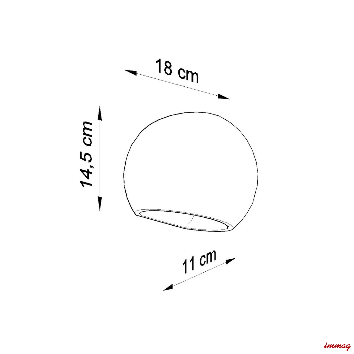 Lampa ścienna GLOBE kinkiet ceramiczny SL.0032 SOLLUX LIGHTING - wymiary