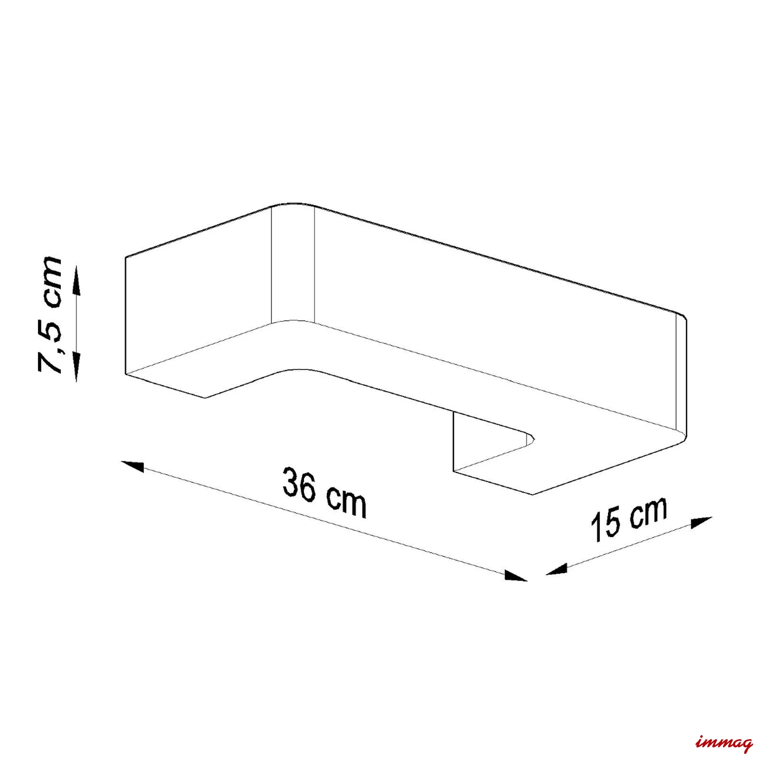 Lampa ścienna MAGNET kinkiet ceramiczny SL.0034 SOLLUX LIGHTING - wymiary