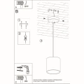 Lampa wisząca ORBIS 1 czarna zwis SL.0051 SOLLUX LIGHTING