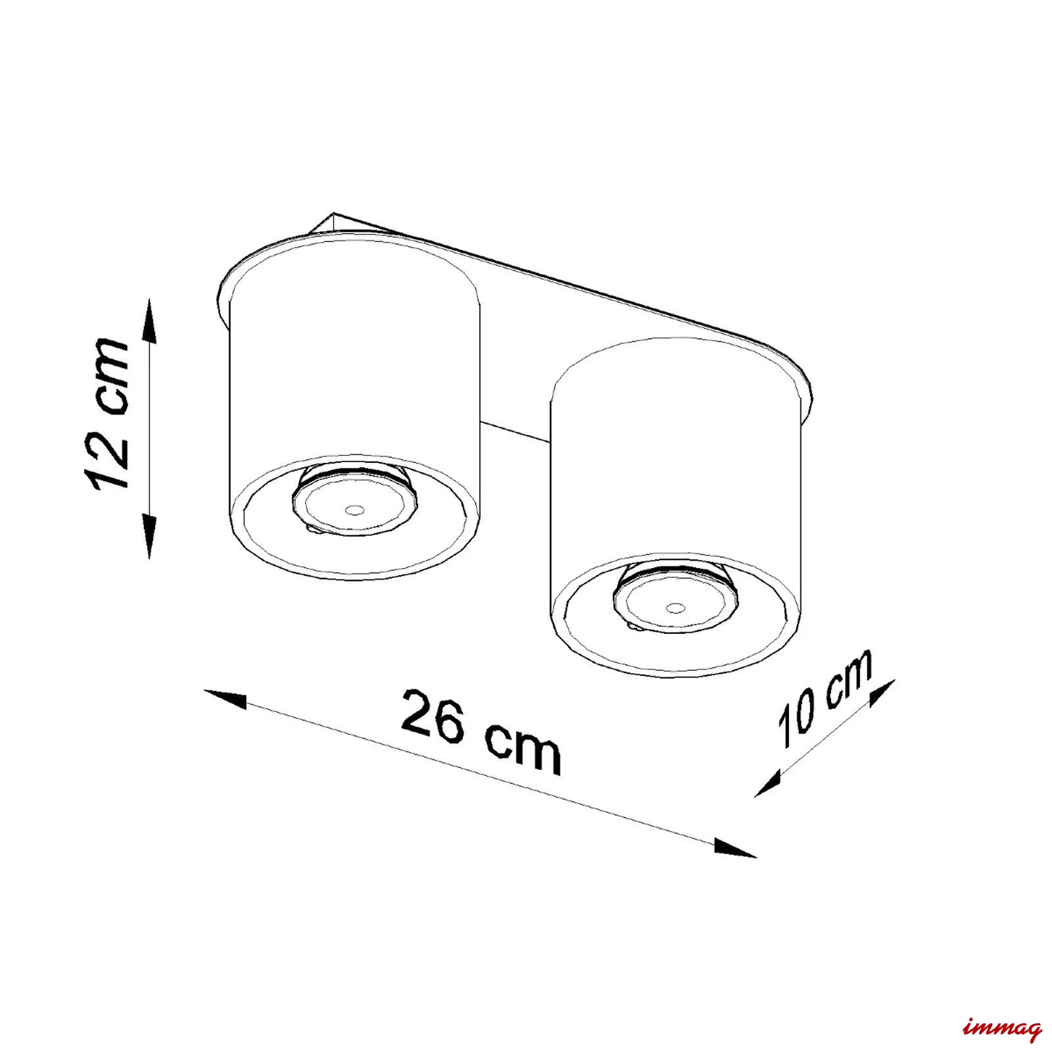 Lampa sufitowa ORBIS 2 biała plafon SL.0056 SOLLUX LIGHTING - wymiary
