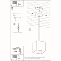 Lampa wisząca QUAD 1 czarna zwis SL.0060 SOLLUX LIGHTING