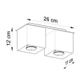Lampa sufitowa QUAD 2 szara plafon SL.0064 SOLLUX LIGHTING