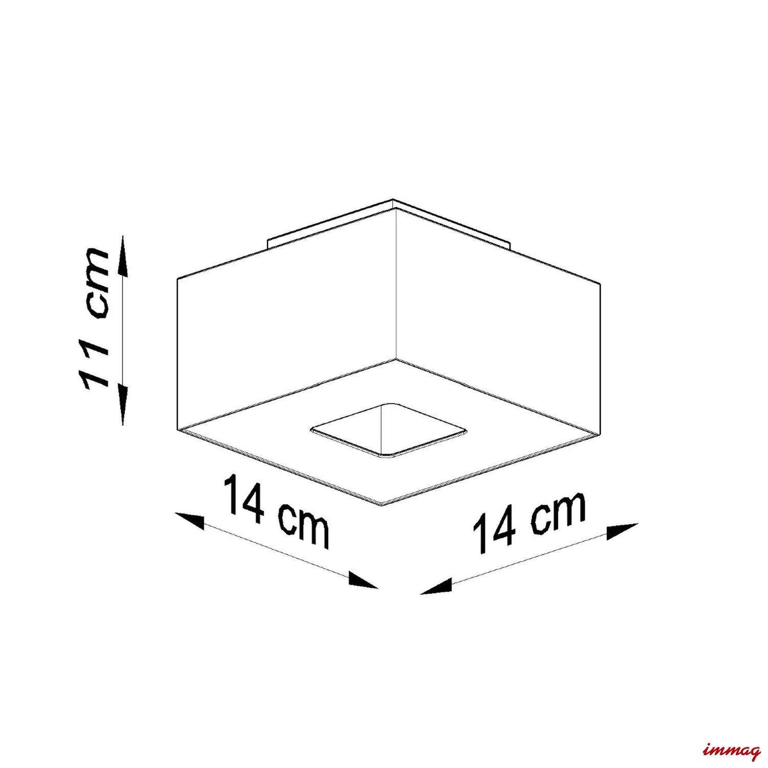 Lampa sufitowa MONO 1 biała plafon SL.0066 SOLLUX LIGHTING - wymiary