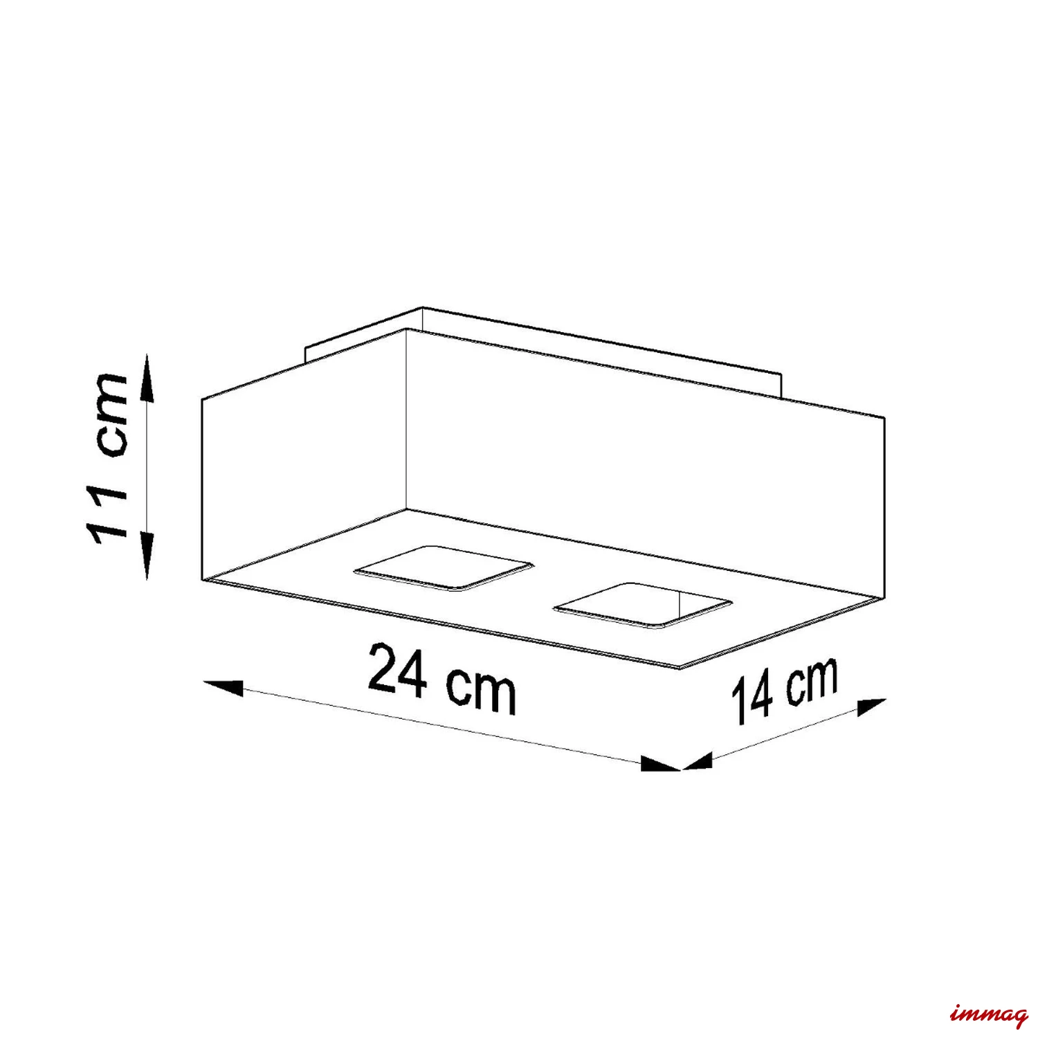 Lampa sufitowa MONO 2 biała plafon SL.0067 SOLLUX LIGHTING - wymiary