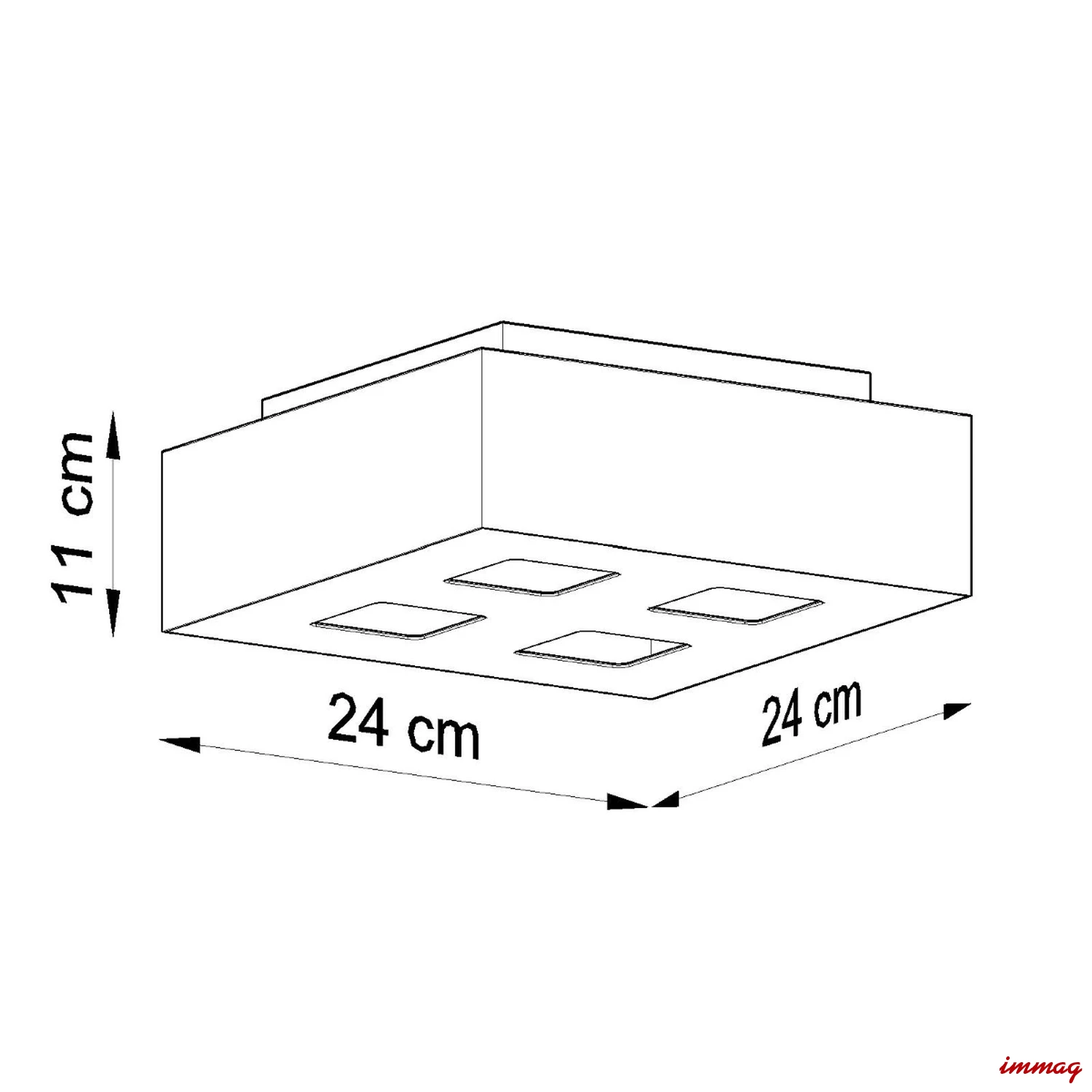 Lampa sufitowa MONO 4 biała plafon SL.0069 SOLLUX LIGHTING - wymiary