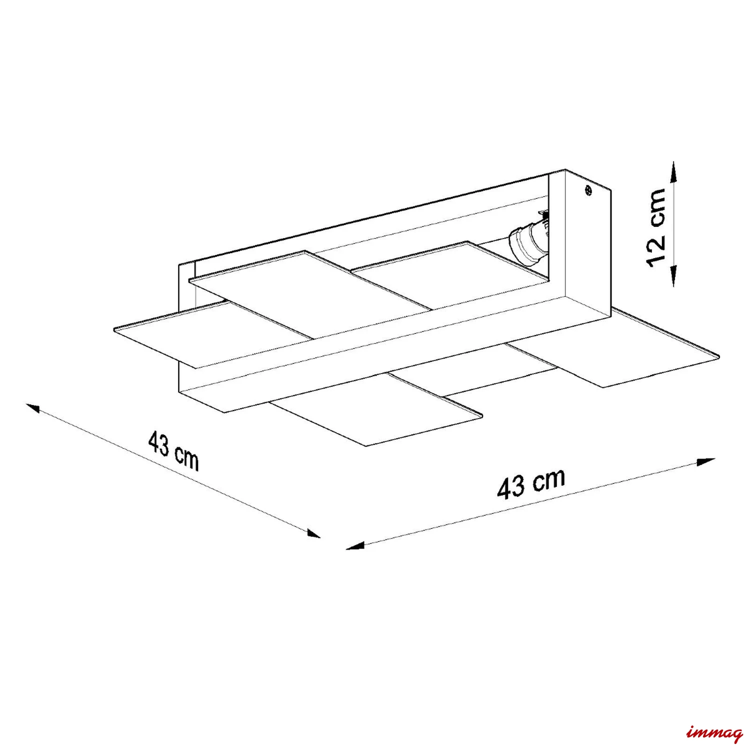 Lampa sufitowa FENIKS 2 biała plafon SL.0078 SOLLUX LIGHTING - wymiary