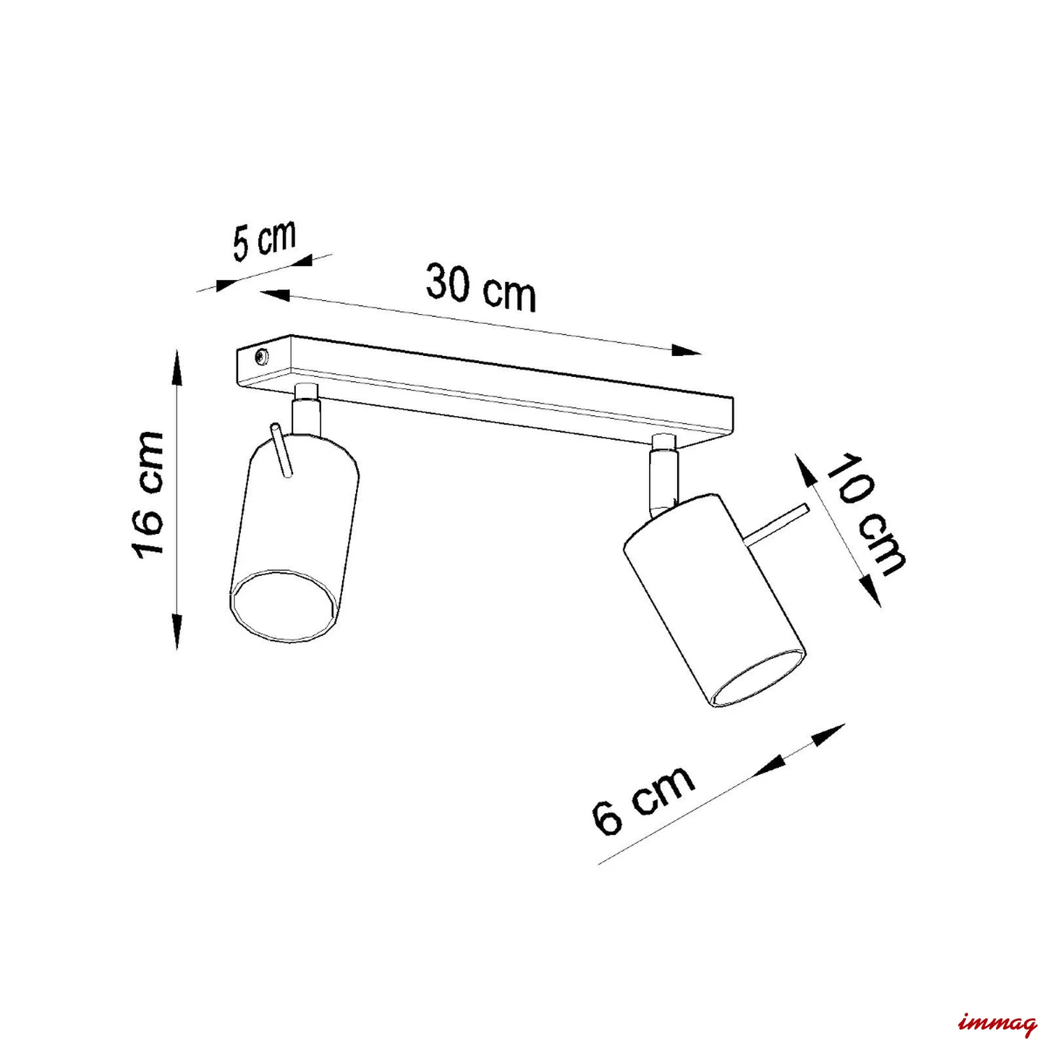 Lampa sufitowa RING 2 biała plafon SL.0088 SOLLUX LIGHTING - wymiary