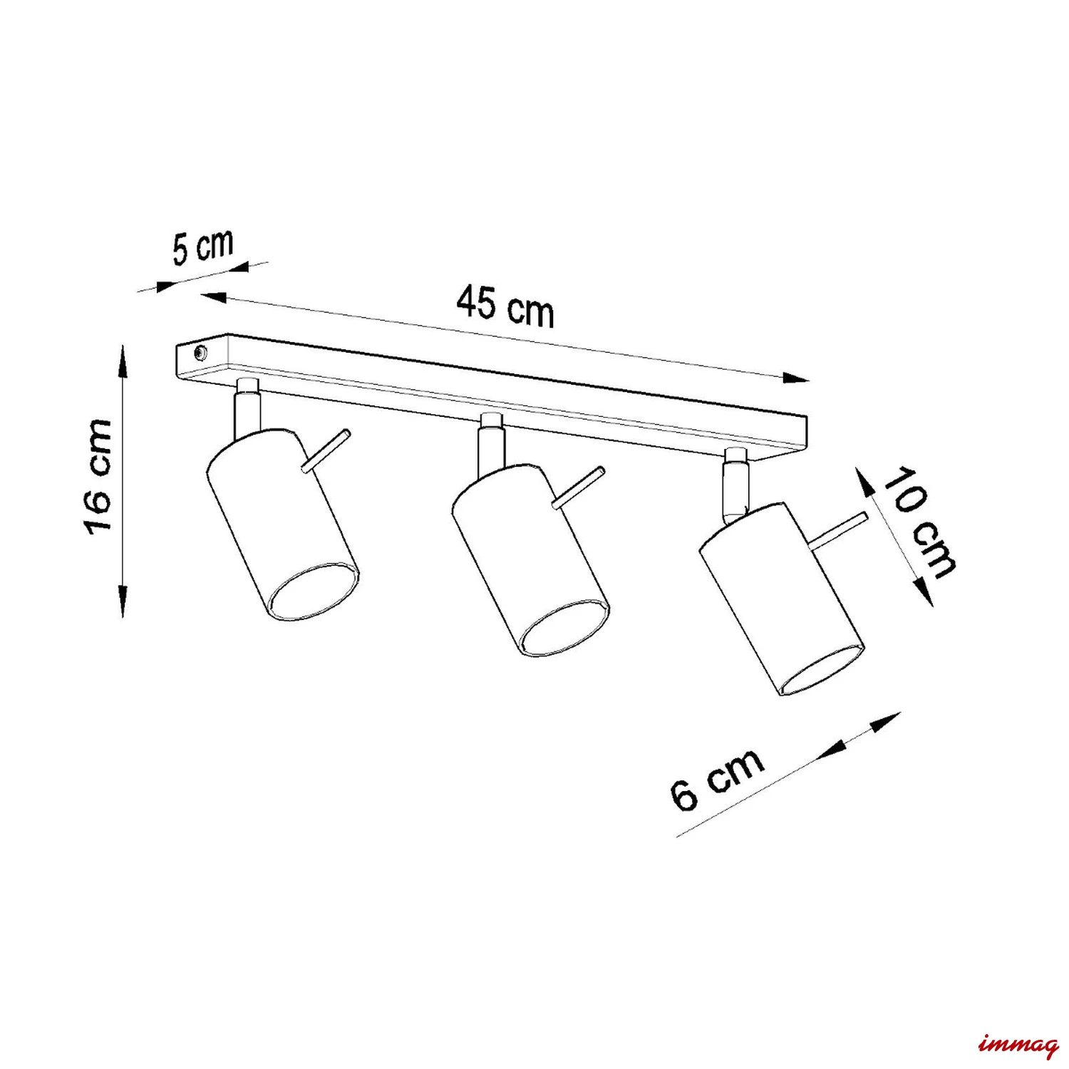 Lampa sufitowa RING 3L biała plafon SL.0089 SOLLUX LIGHTING - wymiary