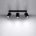 Lampa sufitowa MERIDA 3 czarna plafon SL.0101 SOLLUX LIGHTING