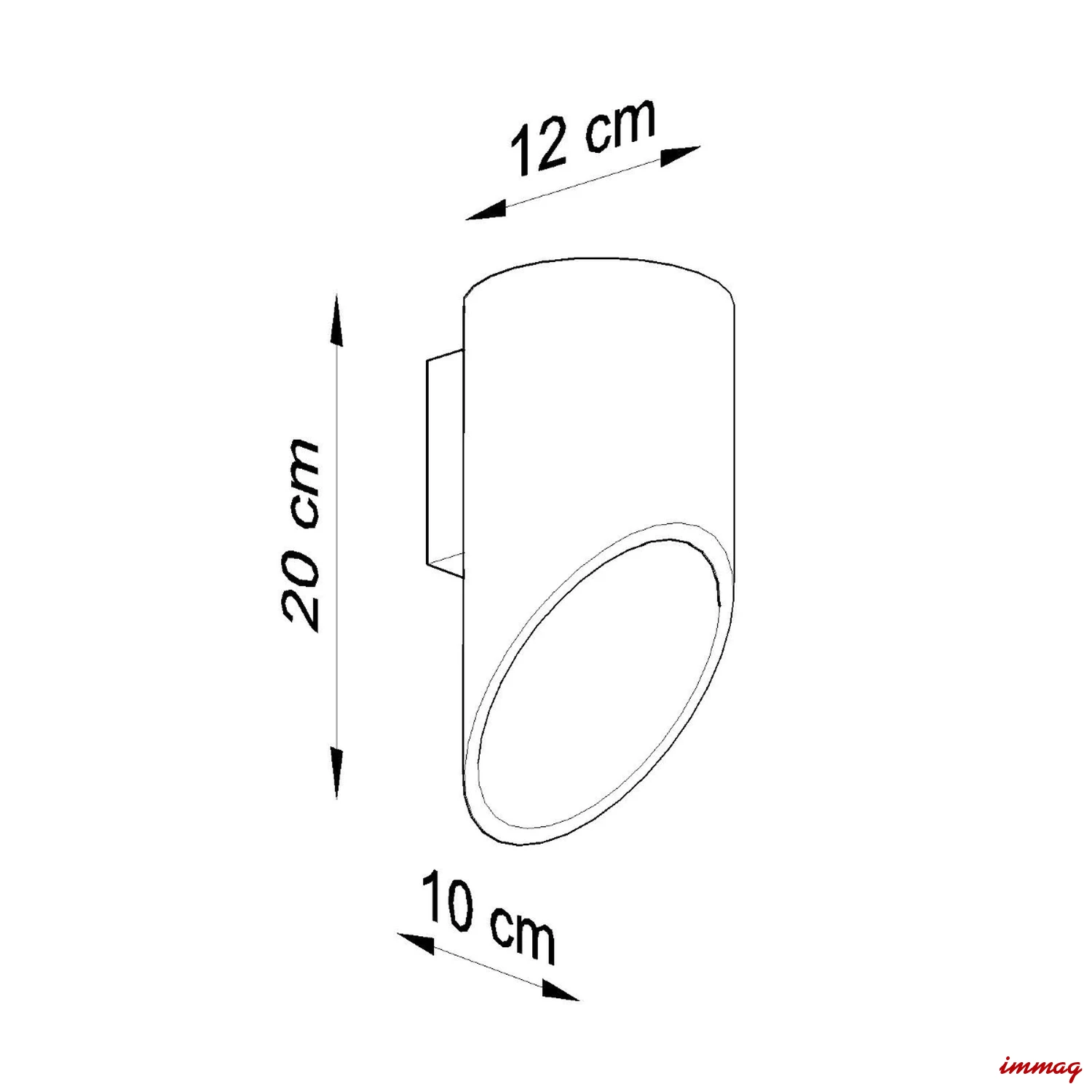 Lampa ścienna PENNE 20 biała kinkiet SL.0107 SOLLUX LIGHTING - wymiary
