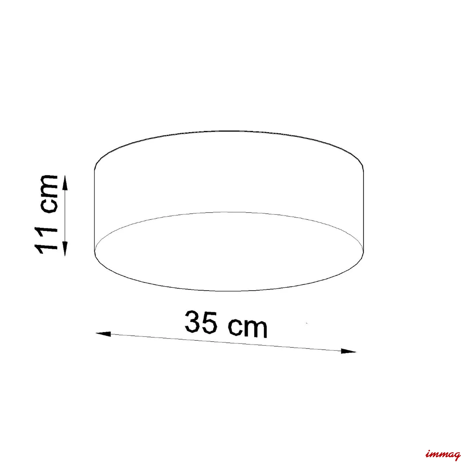 Lampa sufitowa ARENA 35 czarna plafon SL.0121 SOLLUX LIGHTING - wymiary