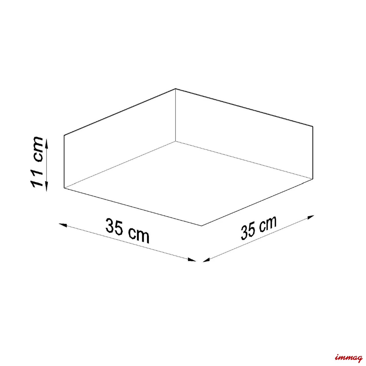 Lampa sufitowa HORUS 35 czarna plafon SL.0136 SOLLUX LIGHTING - wymiary