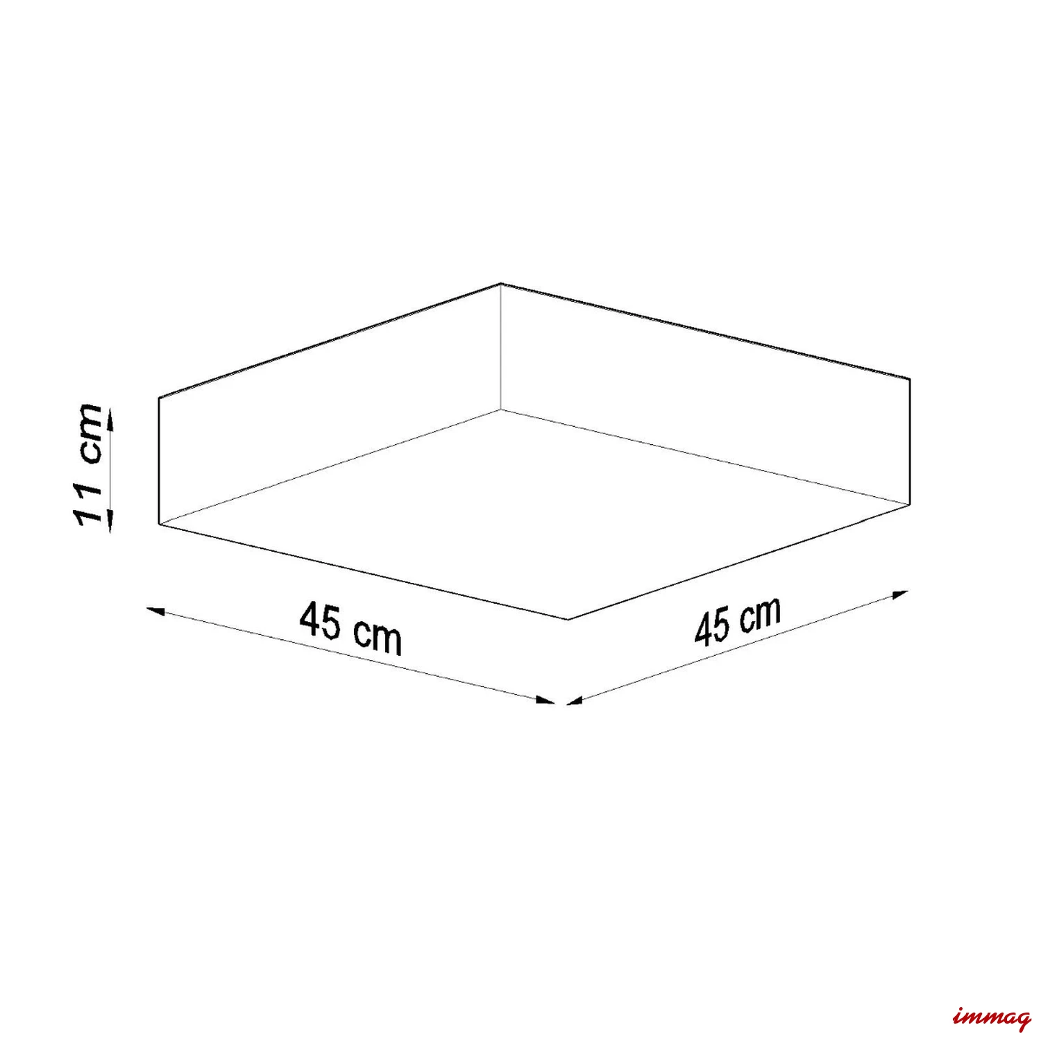 Lampa sufitowa HORUS 45 biała plafon SL.0141 SOLLUX LIGHTING - wymiary