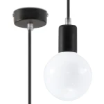 Lampa wisząca EDISON czarna zwis SL.0152 SOLLUX LIGHTING