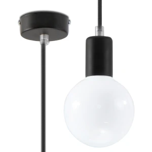 Lampa wisząca EDISON czarna zwis SL.0152 SOLLUX LIGHTING