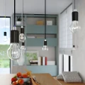 Lampa wisząca EDISON czarna zwis SL.0152 SOLLUX LIGHTING