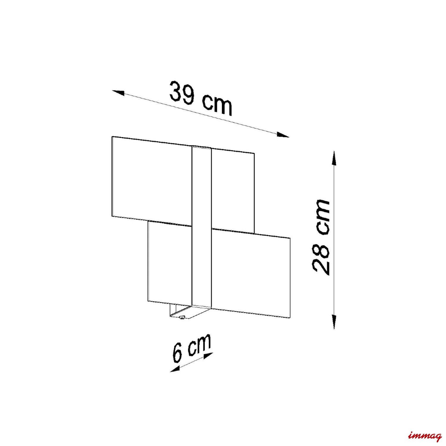 Lampa ścienna MASSIMO chrom kinkiet SL.0187 SOLLUX LIGHTING - wymiary