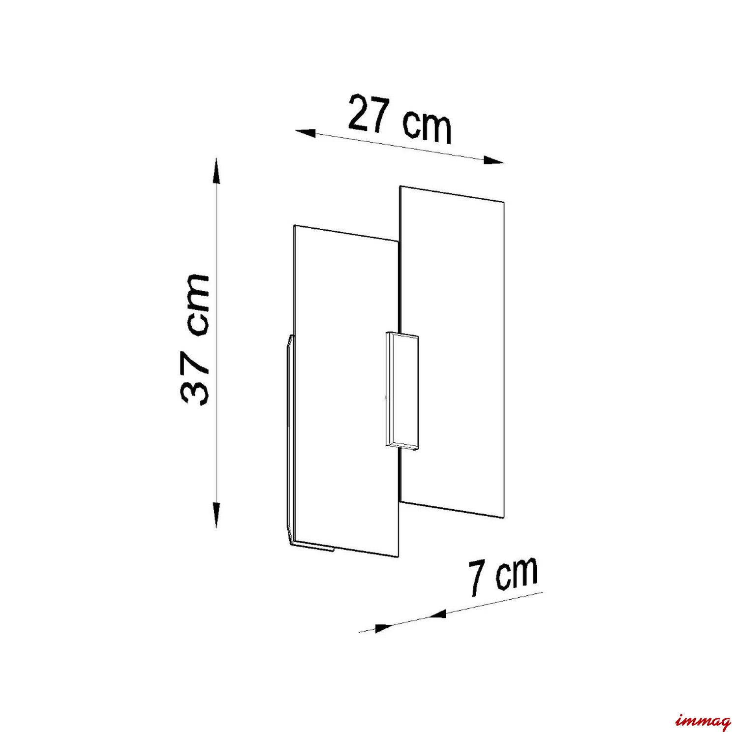 Lampa ścienna FABIANO kinkiet SL.0197 SOLLUX LIGHTING - wymiary