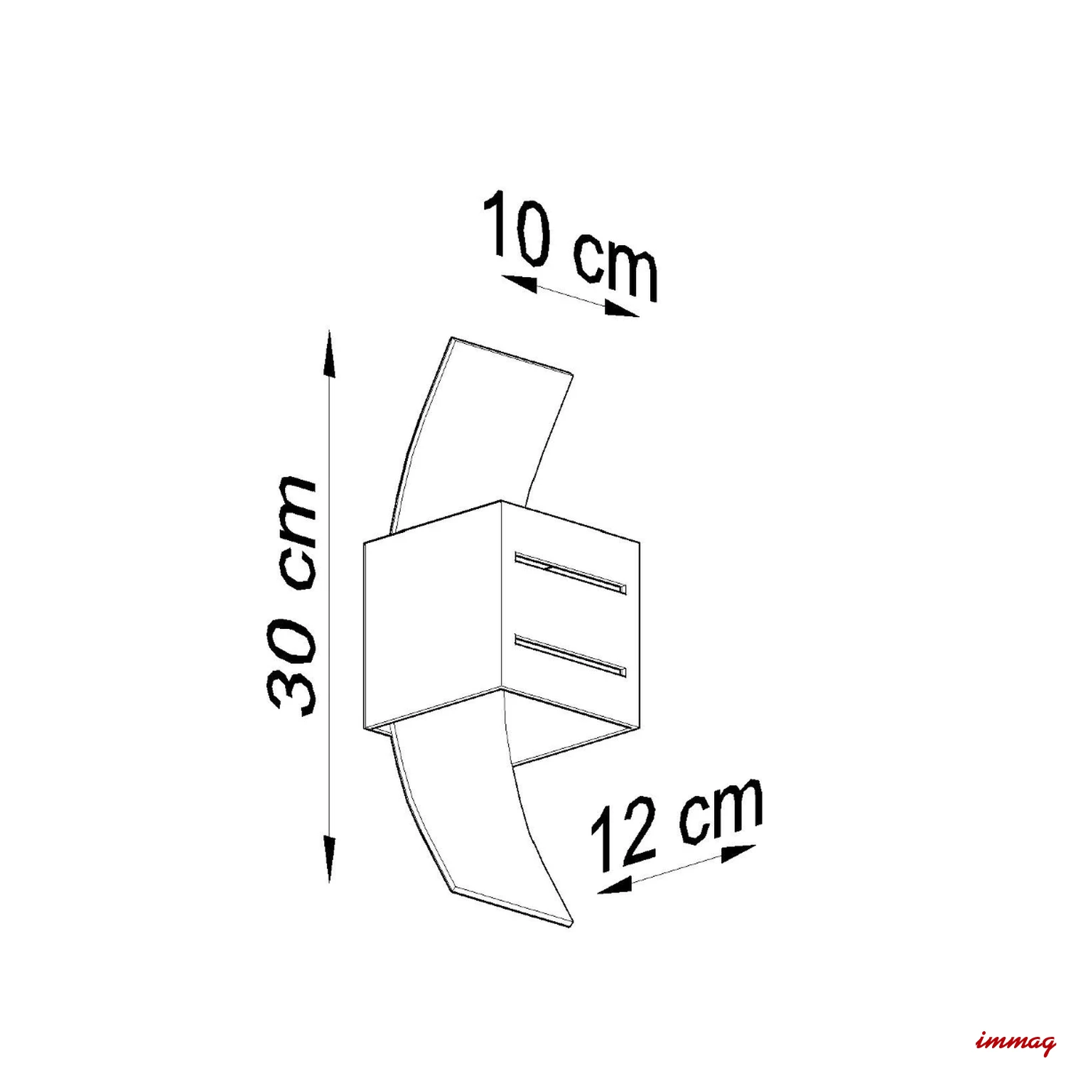 Lampa ścienna LORETO czarna kinkiet SL.0201 SOLLUX LIGHTING - wymiary