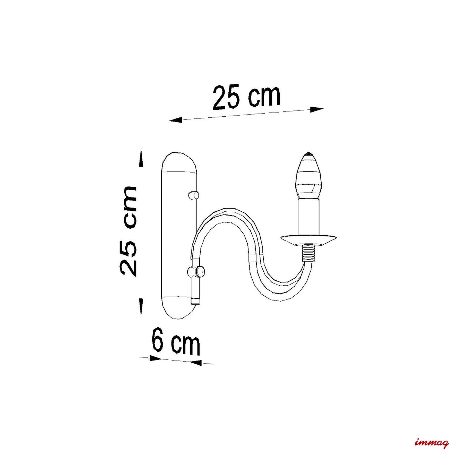 Lampa ścienna MINERWA biała kinkiet SL.0216 SOLLUX LIGHTING - wymiary