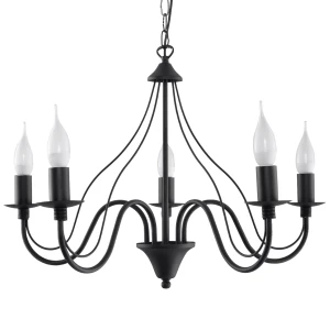Lampa wisząca MINERWA 5 czarna żyrandol SL.0218 SOLLUX LIGHTING