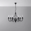 Lampa wisząca MINERWA 7 czarna żyrandol SL.0219 SOLLUX LIGHTING