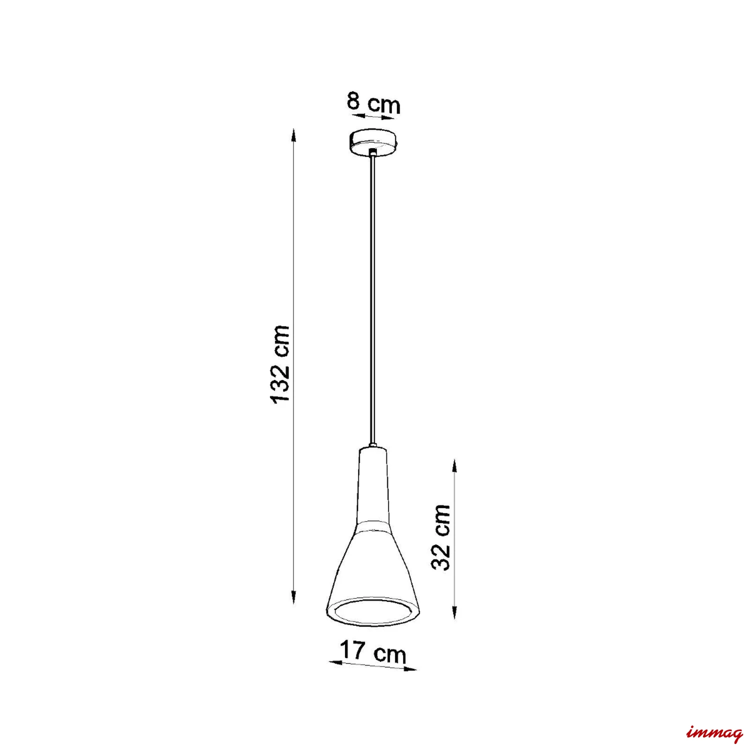 Lampa wisząca EMPOLI zwis SL.0280 SOLLUX LIGHTING - wymiary