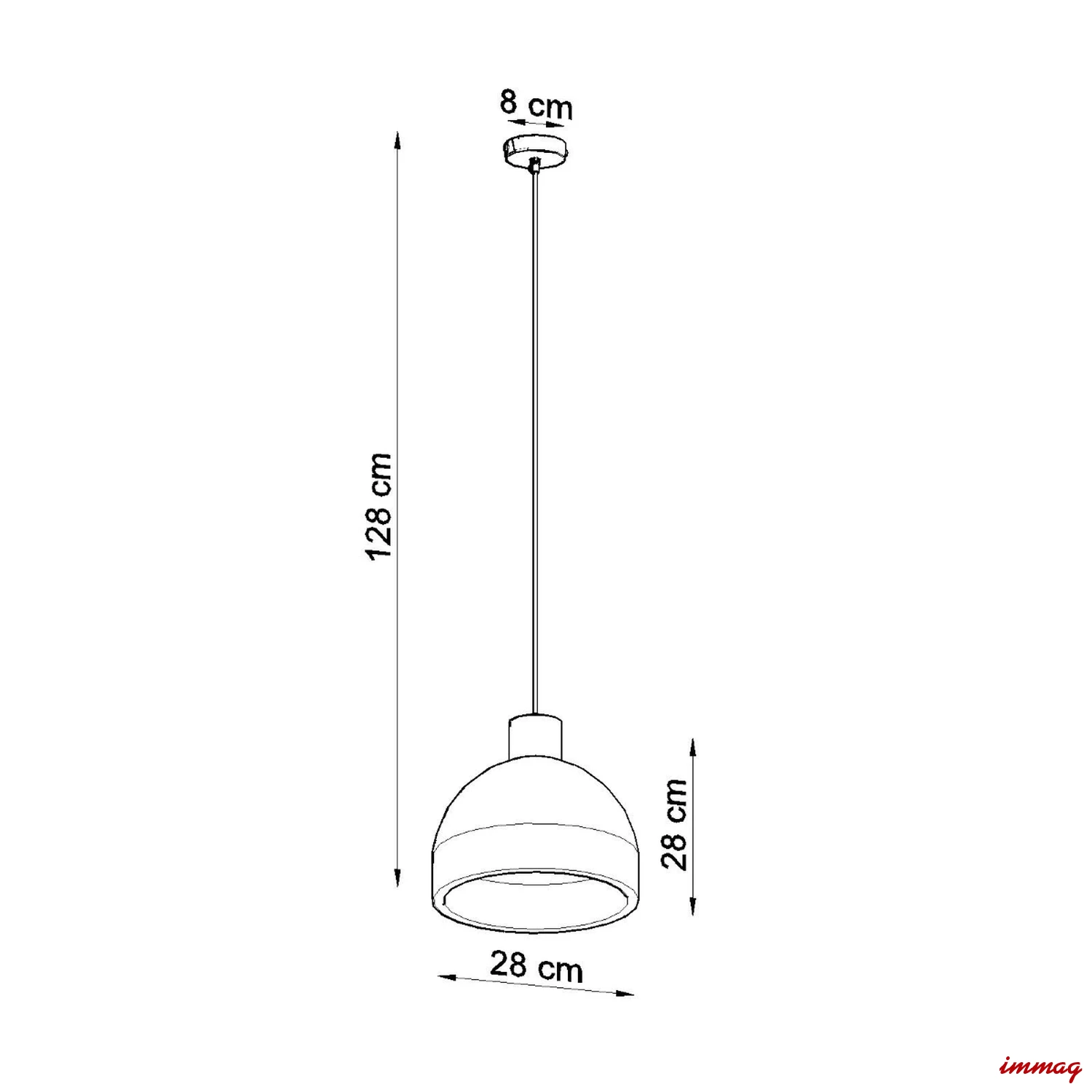 Lampa wisząca DAMASO zwis SL.0281 SOLLUX LIGHTING - wymiary