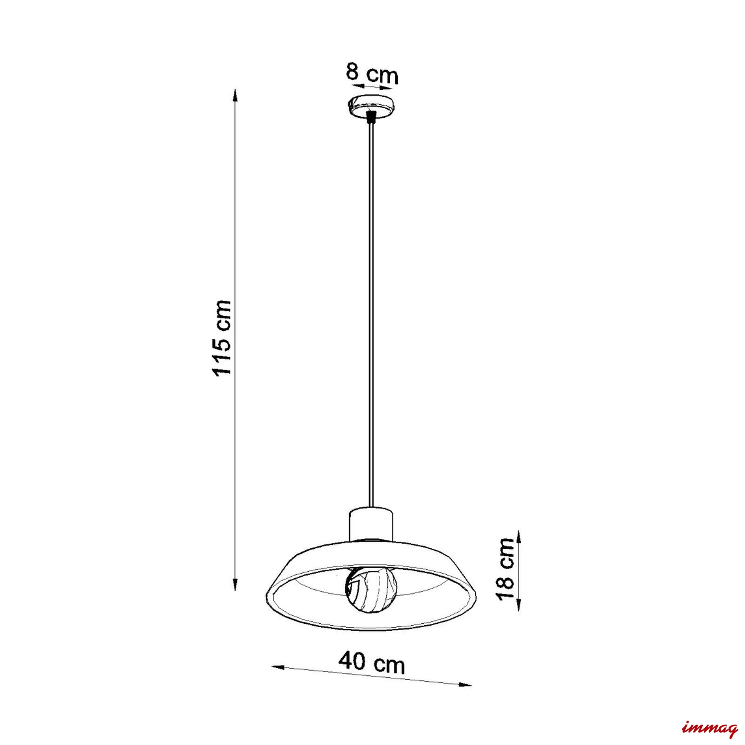 Lampa wisząca AFRA zwis SL.0282 SOLLUX LIGHTING - wymiary