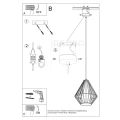 Lampa wisząca DEMI czarna zwis SL.0298 SOLLUX LIGHTING